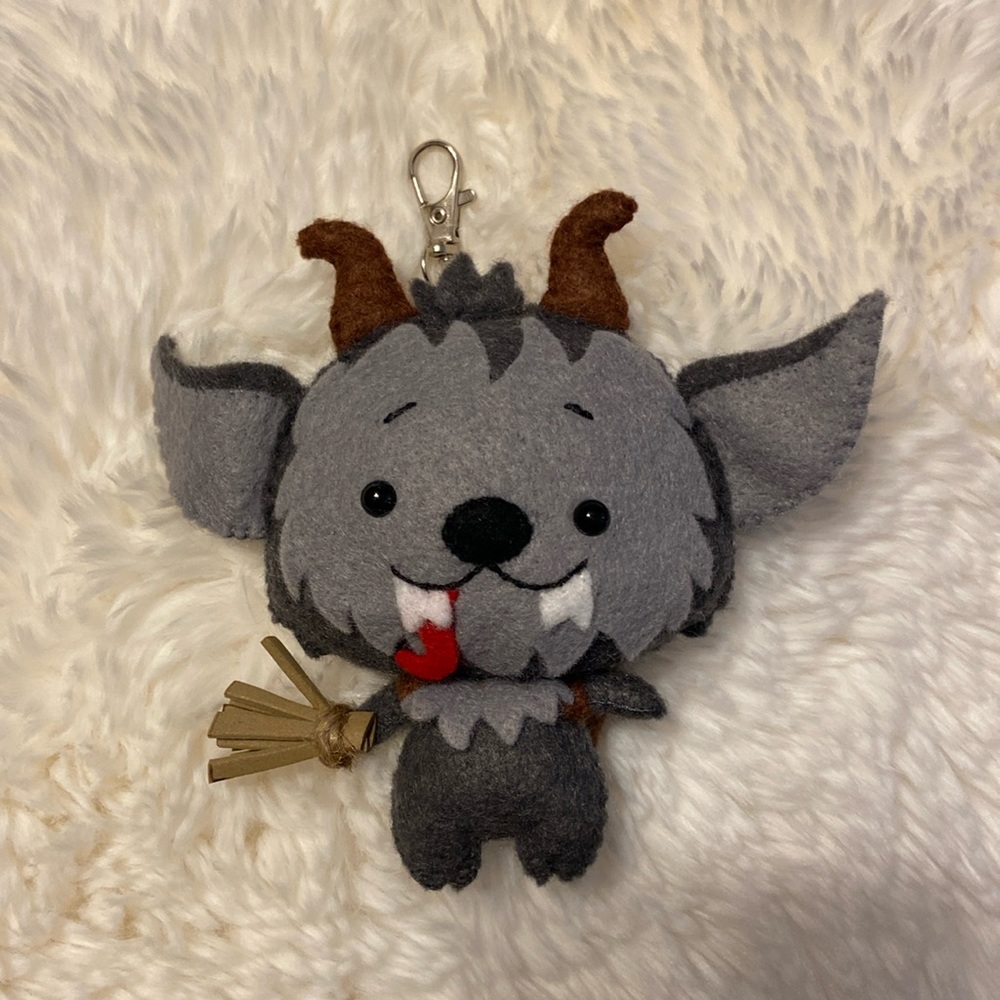 Krampus handmade felt ornament / key chain
